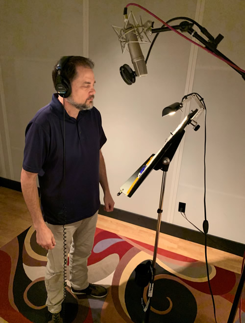 Darren Sapp recording a voiceover